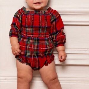 Ivy City Co Red Plaid Kids One Piece